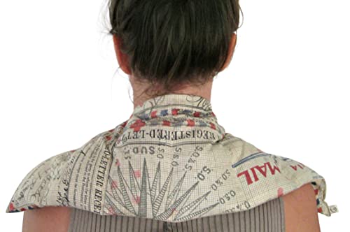 Microwavable LOVEwrap Neck & Shoulder wrap - Unscented 6 x 24 - Flax Seed - Soothes Muscle Ache Pain Relief - Natural Soft Cotton - Warming Muscle Relaxation - Green Bird - color: Fly Away