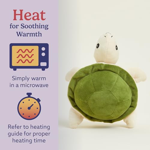 warmies Junior Weighted Stuffed Animal, Microwavable Turtle Plush, Green