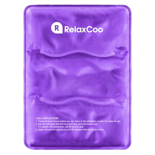 Large Flexible Ice Pack for Injuries Reusable Gel, 11x14.5 Inches, Cold Compress for Hip, Shoulder, Knee, Back Pain, Swelling, Bruises, Surgery, Purple - style: PURPLE