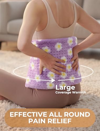Heating Pad, ALLJOY Cute Heating Pad for Period Cramps & Back Pain, 24"X12" - color: Purple