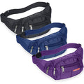 3 Pcs Fanny Packs Crossbody Waist Bags for Women Men Crossbody Waterproof Fanny Pack Belt Bag for Travel Walking Running Hiking Cycling Outdoor Easy Carry Any Phone, Wallet (Black, Purple, Navy Blue) - color: Black, Purple, Navy Blue