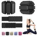 Pilates Wrist and Ankle Weights for Women - Adjustable Weighted Bangles for Men, 2 lbs Weighted Arm Bands Foot Leg Weights for Walking, Yoga, Training, Exercise, Running, Set of 2 (1LB Each) - color: Black