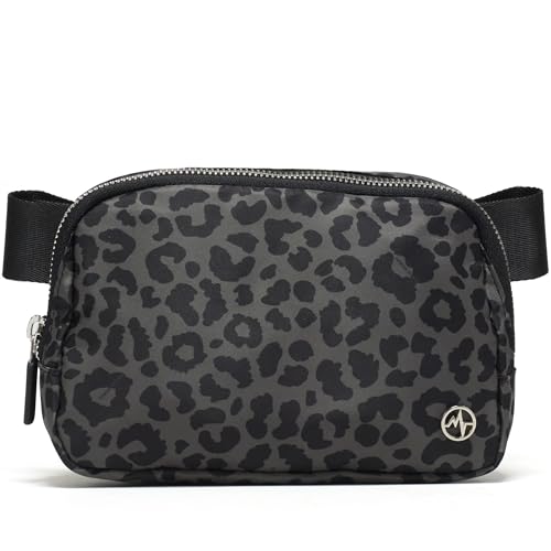 Pander Crossbody Belt Bag for Women and Men, Travel and Everyday Use - color: Grey Leopard