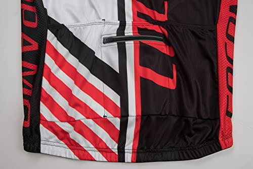 Coconut Ropamo CR Men's Cycling Jersey Set Road Bike Jersey Zipper Pocket Bib Shorts with 4D Padded Cycling Clothing Set - color: Red/Black, size: Medium