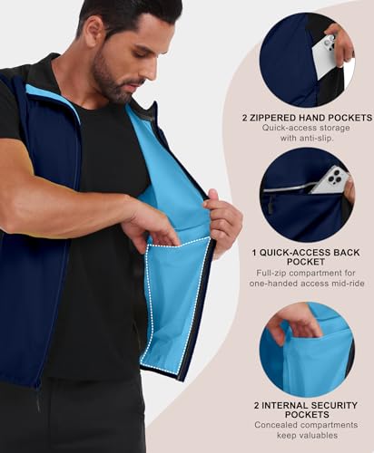 Little Donkey Andy Men's Softshell Vest Lightweight Windproof Waterproof - color: Reflective Blue, size: Large