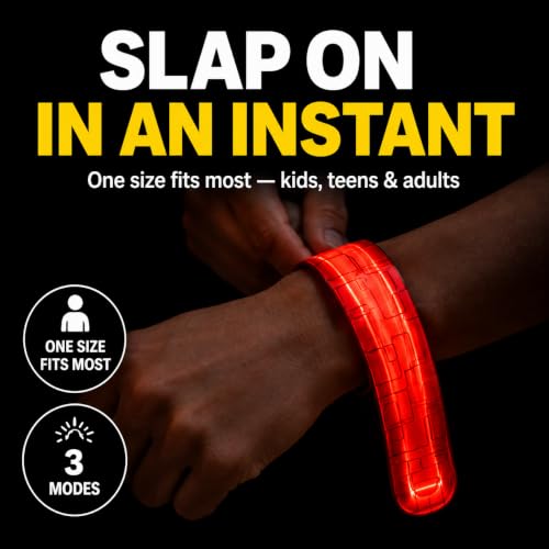 Brightz LED Slap Bracelet Armbands, Light Up Glow Bracelets, 8-Pack