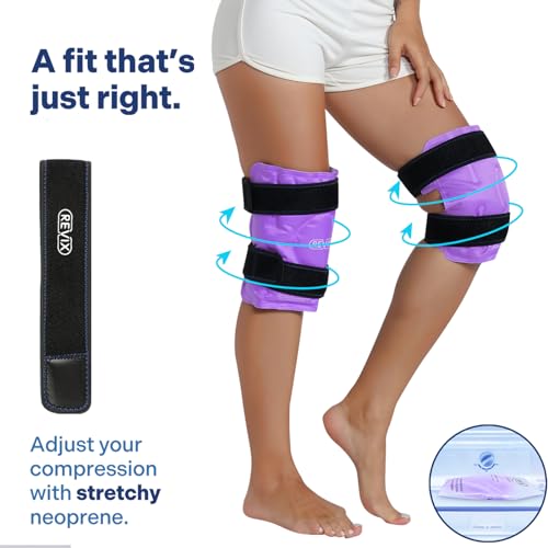 REVIX Reusable Knee Ice Pack Wrap for Post-Workout Recovery, 2 Packs - style: Purple-2 Packs