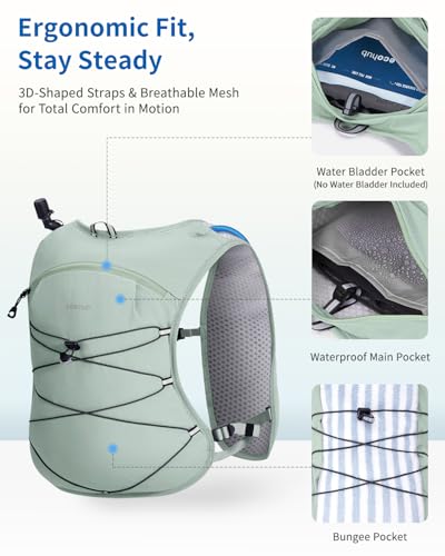 ECOHUB Running Hydration Vest Backpack, Lightweight Hydration Pack Bag Daypack for Hiking Cycling Marathon Backpack Vest for Women Men (No Bladder Included)
