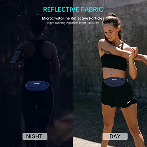 Long Keeper Running Reflective Belt Women Men Sport Walking Waist Pack Phone Holder Travelling Hiking Workout Gym Fanny Pack (Blue) - color: Blue