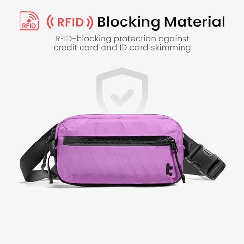 tomtoc 1.5L X-Pac Sling Bag with RFID Blocking Crossbody Pack for Men Women - color: X-Pac Purple, size: 1.5L