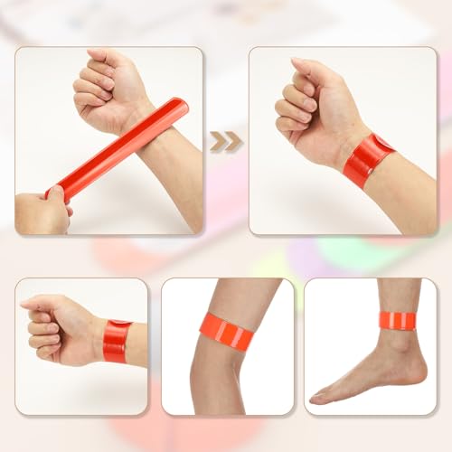 PATIKIL 22cm/8.7in Reflective Bands, 12pcs Reflective Arm Bands Straps Wrist Reflective Running Gear Safety Reflective Straps Bracelets High Visibility for Night Walking Bicycle - color: Yellow
