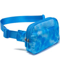 Pander Nylon Fanny Pack Belt Bag for Women with 5 Zipper Pockets - color: Cloud Blue