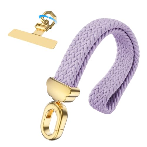 Stretchy Phone Wrist Strap, with 360° Rotatable Metal Tab - color: Light Purple