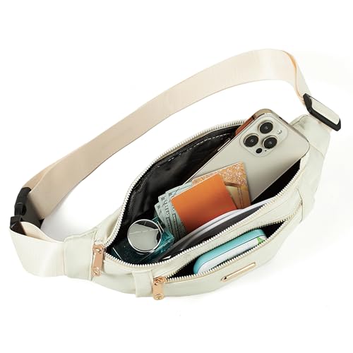 Fanny Pack Crossbody Bags for Women, Cross Body Purse Waist Pack for Running Sports Travel - color: C Beige