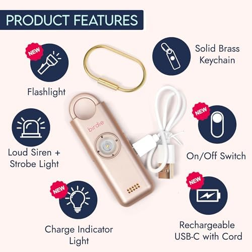 She’s Birdie 3.0 New Version – The Original Personal Safety Alarm for Women by Women–Loud Siren, Flash Light and Rechargeable Battery in a Variety of Colors (Butter Yellow) - color: Butter Yellow