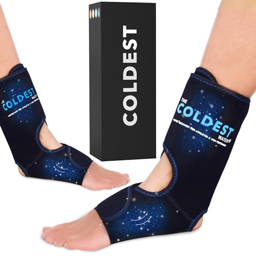 Coldest Foot Ankle Achilles Pain Relief Ice Wrap with 2 Cold Gel Packs | Best for Achilles Tendon Injuries, Plantar Fasciitis, Bursitis & Sore Feet Built for Cold Therapy (2-Pack) - color: 2-Pack