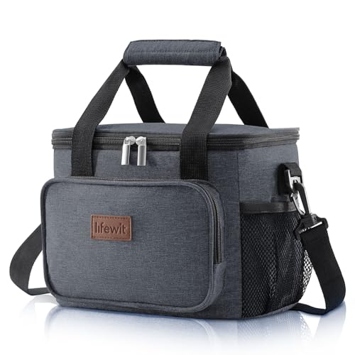 Lifewit Insulated Lunch Box for Men, Lunch Bag Cooler Women, 12-Can 9L - color: Dark Gray, size: Medium(9L)