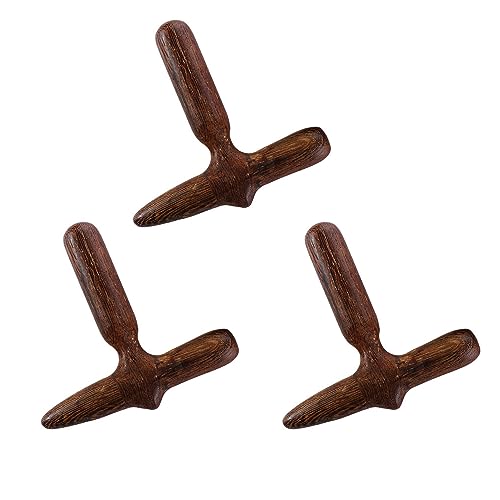 Leadigol Foot Massage Tool,Beauty Tools Trigger Point Foot Massage Sandalwood Acupuncture Acupoint Stick Cross Hammer Thin Face Chin Wooden Deep Tissue Massager,Manual Foot Massager(Wings Wood)