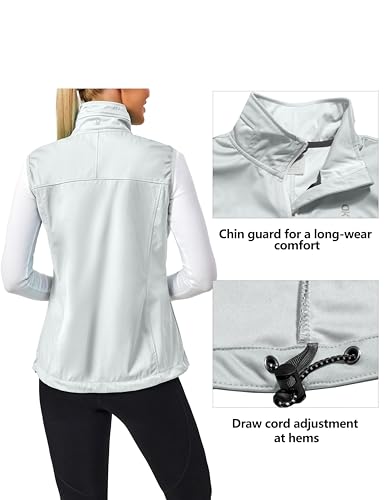 Little Donkey Andy Women's Lightweight Vest Windproof Sleeveless Jacket - color: White, size: X-Small