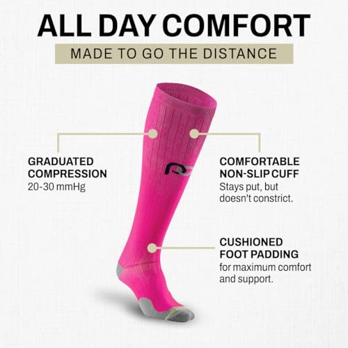 PRO Compression Marathon Socks - color: Pink, size: Large-X-Large