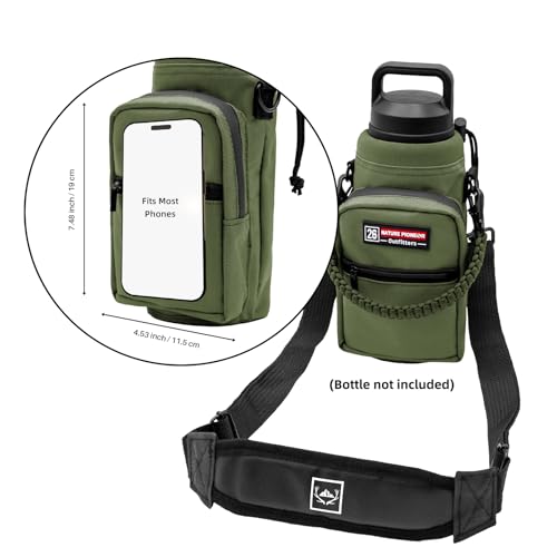 NATURE PIONEOR 26-128 oz Insulated Water Bottle Carrier Holder with Strap - color: Green, size: 18-26oz