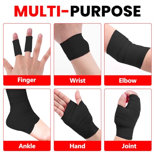 NUITPY 8 Pack Athletic Tape, Black Sports Tape - color: Black-8 Rolls