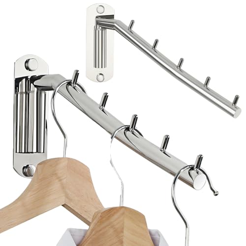 Alise Wall Mounted Drying Rack,Swivel Clothes Drying Hangers,Chrome,2 Pcs - color: Chrome, size: 1005 (2 Pack)