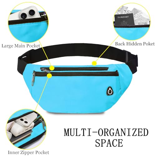 Fanny Pack for Women Men,Crossbody Water Resistant Sports Waist Bag Pack - color: 1pack-skyblue