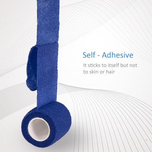 24Pcs Self Adherent Cohesive Bandages Wrap Self Adhesive 2 in Blue - color: Blue, size: 24Pcs