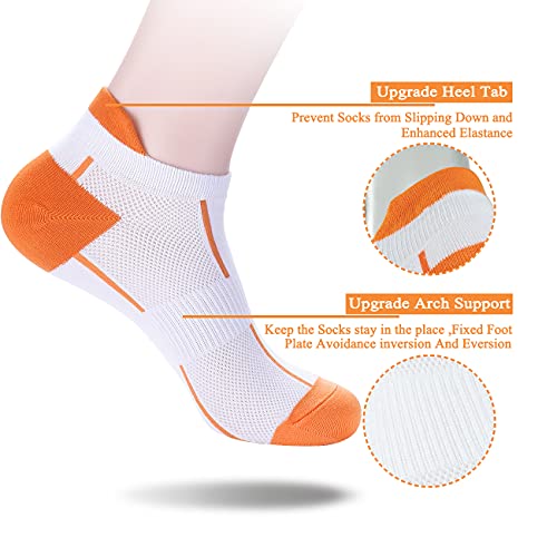 ATBITER Ankle Socks Women&Men 6-12Pairs Thin Low Cut No Show Socks With Tab - color: 6 Pairs 6white 6colors, size: 9-11