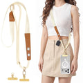 MoKo Adjustable Phone Lanyard Crossbody Strap with 2 Hanging Loops - color: Beige