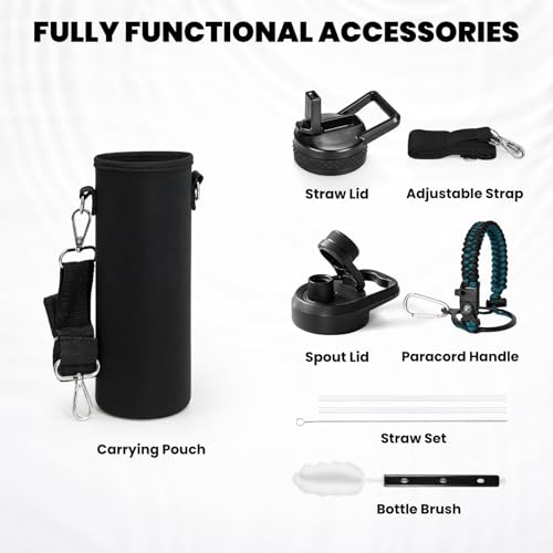 RAYMYLO Insulated Water Bottle 20 oz, Triple Wall Vacuum Stainless Steel - color: Indigo/Black, size: 20 Ounces