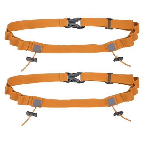 Bib Belt Race Belt Triathlon Running Number Holder 2Pcs Orange - color: Orange