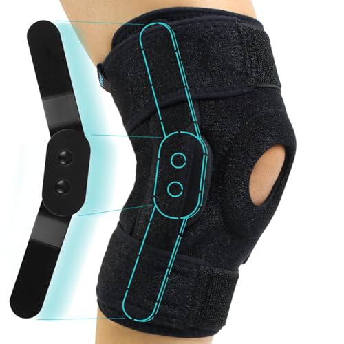 Vive Hinged Knee Brace - Relieves ACL, MCL, Meniscus Tear - Lightweight - color: Black, size: Medium