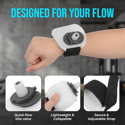 Toddmomy Wristband Water Bottle Portable Fitness Water Bottle for Running Jogging Hiking Cycling Hands-Free Hydration Adjustable Wearable Strap 4.56 X 3.66 X 2.79 in 1 count