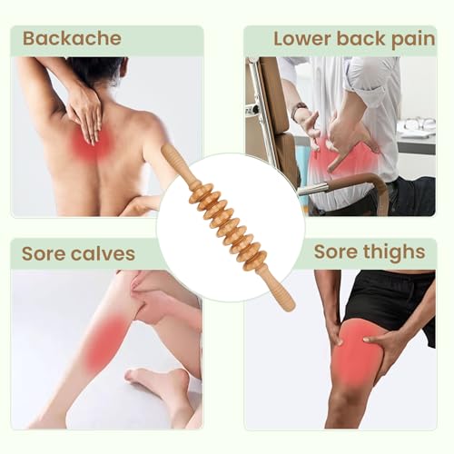 3Pcs Wood Therapy Massage Tools, Lymphatic Drainage & Maderoterapia Kit for Body Sculpting, Anti Cellulite, Wooden Muscle Roller for Deep Tissue, Back, Legs, Foot Roller for Plantar Fasciitis