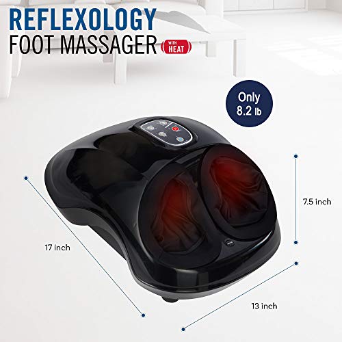 Daiwa Felicity Reflexology Foot Massager – Shiatsu Foot Massager with Heat, Kneading Rollers & Air Compression, 6 Intensity Levels, 2 Heat Settings, Automatic Programs, Deep Tissue Foot Massage