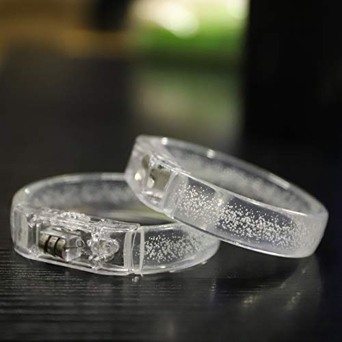 LED Light up Bracelets, White Glow Wristbands Party Favors Toys Supplies for Birthday, Halloween, Carnivals Parties for Kids over 3 Years Old, Clear Case 12 Pack