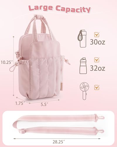 Marscamd Crossbody Water Bottle Holder Bag with RFID for 32 oz - color: Pink