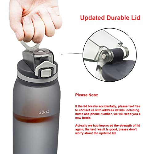 30oz Tritan Water Bottle with Time Marker, 1-Pack, Silver Gray - color: Silver Gray
