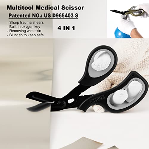 MEUUT Medical Scissors 2-Pack Trauma Shears for Nurses All Purpose Scissors - color: Black+quartz Grey
