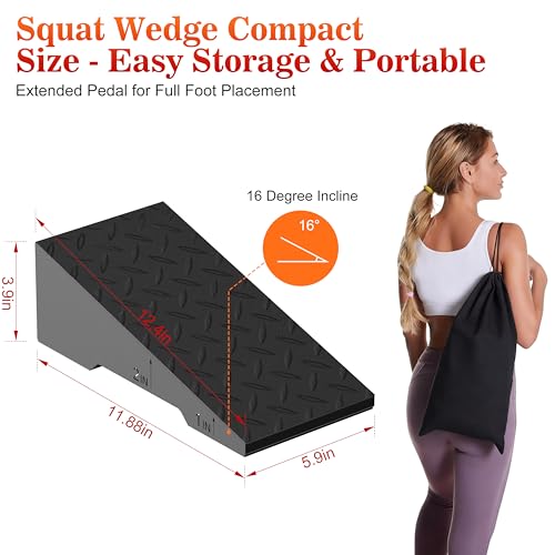 Slant Board for Calf Stretching, Steel Squat Wedge for Home Gym (2 Pack Black) - color: 2 Pack Black