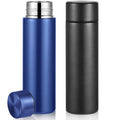 Irenare 2 Pieces 5oz Mini Water Bottle, Stainless Steel Purse, Black, Blue - color: Black/Blue