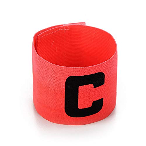 6 Pieces Elastic Soccer Captain Armband Adjustable Football Basketball Player Bands for Adult Youth - color: Rose Red