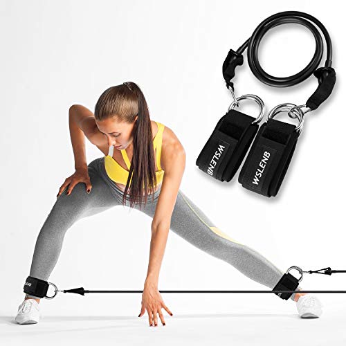 8 Pcs Resistance Bands Set Workout Bands for Leg and Butt, Fabric Non Slip Training Exercise Band with 2 Legs Ankle Straps Door Anchor for Men Women Home Fitness Gym Yoga Squat Glute