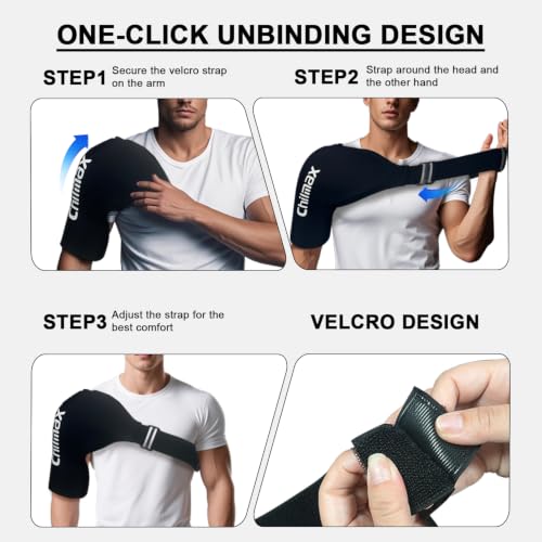 Shoulder Ice Pack Wrap for Rotator Cuff Cold Therapy Brace 2Pack - color: 2pcs XLarge-Black