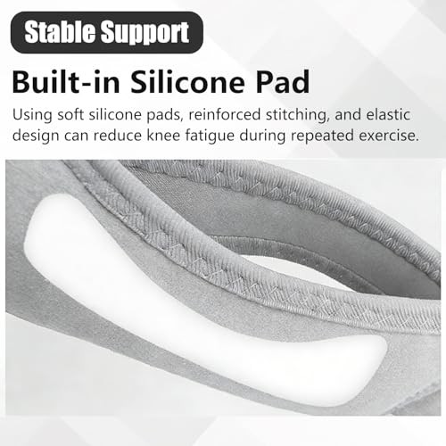 Adjustable Sports Knee Pads 2-Pack, Breathable Knee Straps for Baseball, Volleyball, Basketball, Running, Kneepads with Silicone Pad for Men & Women, Grey - color: Gray