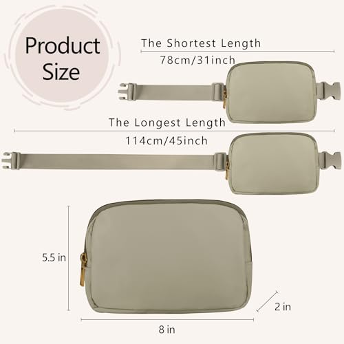 Waist Belt Bag Fashion Fanny Women Waist Pack With Adjustable Strap For Travel Running Hiking Walking Wood Grey with rope - color: Wood Grey with rope