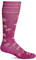 Sockwell Women's Field Flower Moderate Graduated Compression Sock - color: Magenta, size: Small-Medium