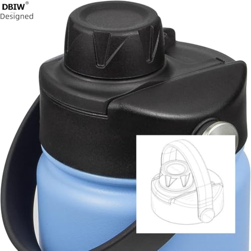Lid for Hydro Flask 32 40 oz Wide Mouth, Replacement Lids Compatible with Hydro Flask Wide Mouth Water Bottle, Top Spout Lid with Handle, Wide Mouth Lid Chug Cap Accessories - color: Black - 1 Pack